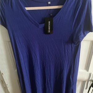 L Molerani Blue V-neck Swing Dress NWT